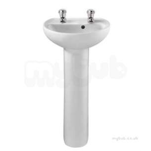 Twyford Mid Market Ware -  Alcona Handrinse 400x330 2 Tap Ar4812wh