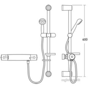 Ideal Standard Showers -  Ideal Standard Alto A4742 Ecotherm Shower Kit Only Cp