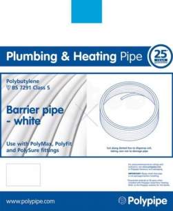 Polypipe Polyplumb Polyfit -  28mm X 25m Polyfit White Barrier Pipe
