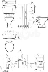 Twyfords Commercial Sanitaryware -  Classic Low Level Cistern Bs Cp Lever Including Cover Clip C/w Clip Cc2648wh