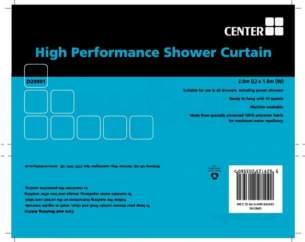 Plumb Center Showertrack and Curtains -  Croydex Gp 85195 White 2 M High Performance Shower Curtain