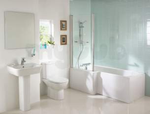 Ideal Standard Tempo Bathing -  Ideal Standard Tempo E2571 Arc Shower Bath Screen White