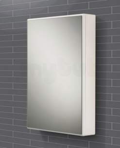 Hib Lighting Cabinets and Mirrors -  Hib 9101600 Aluminium Tulsa 500x700mm Single Bathroom Cabinet Door Glass Shelves