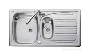 Rangemaster Sinks -  Aga Rangemaster Euroline El9502/tc-wm 1.5 Bowl Sink And Tap Stainless Steel