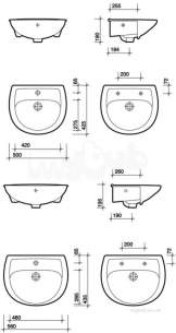 Twyford Mid Market Ware -  Galerie Semi-recessed Basin 560x435 1 Tap Gn4661wh