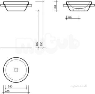 Twyford Visit Sanitaryware -  Visit Round Countertop 460 0 Tap Gt4510wh