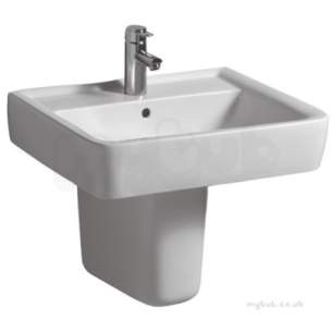 Twyford Mid Market Ware -  Galerie Plan Washbasin 550x440 1 Tap Gl4111wh