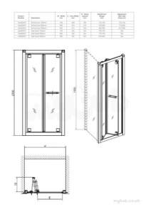 Twyford Geo6 and Hydr8 Enclosures -  Geo6 Bifold Door 900mm Left Hand Or Right Hand G65200cp
