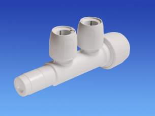 Hep2O Underfloor Heating Pipe and Fittings -  Hepworth 2port M/ifold22x15mm Closed Spgt