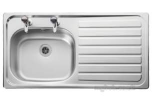Rangemaster Sinks -  Lexin 1.0b Right Hand Sink Ss And Aqnmc Pillar Taps