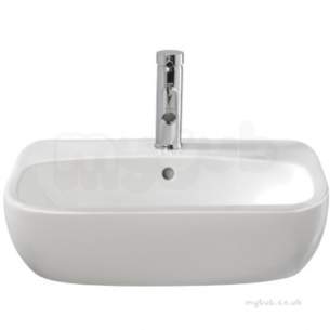 Twyford Moda Sanitaryware -  Moda Semi-recessed Washbasin 550x445 1 Tap Inc Fixings And Template Md4621wh