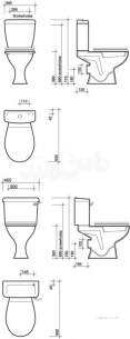 Twyford Mid Market Ware -  Option Close Coupled Toilet Pan Ho Ot1148wh