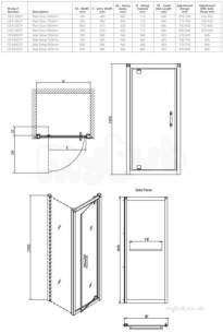 Twyford Outfit Total Install Showers -  Outfit Pivot Door 900mm Left Hand Or Right Hand Of5100cp