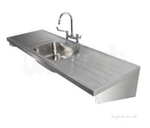 Twyford Stainless Steel -  1800 Sink Single Central Bowl And Double Drainer 2t Ps4052ss