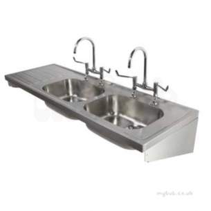 Twyford Stainless Steel -  1800 Sink Double Bowl And Single Left Hand Drainer 2t Ps4054ss