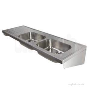 Twyford Stainless Steel -  1800 Sink Double Bowl And Single Left Hand Drainer 0t Htm64 St C Ps4154ss