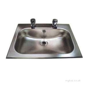 Twyford Stainless Steel -  Inset Bowl 406x260 With Overflow 2 Tap Holes Ps8701ss