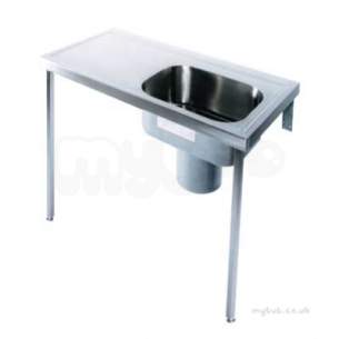 Twyford Stainless Steel -  1200 Plaster Sink Left Hand Drainer Right Hand Sink No Tap Htm64 Ps H Ps9115ss