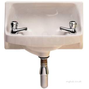 Twyfords Commercial Sanitaryware -  Parmis 500x300 Handrinse 2 Tap Wb1382wh
