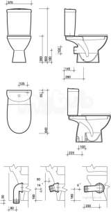 Twyford Mid Market Ware -  Refresh Close Coupled Toilet Pan Bo Re1145wh