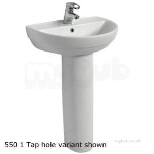 Twyford Mid Market Ware -  Refresh Washbasin 500x410 1 Tap Re4121wh