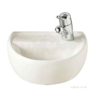 Twyfords Commercial Sanitaryware -  Sola Medical Washbasin 400x345 1 Tap Right Hand Htm64-lb G S Sa4155wh