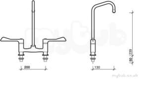 Twyfords Commercial Brassware -  Sola Hospital Ftg Dual Flow 1/2 Deck Mounted Sf1077cp