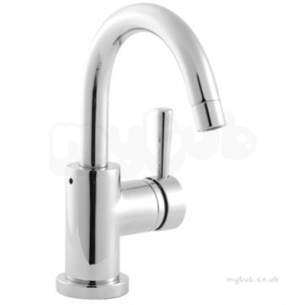 Twyfords Commercial Brassware -  Siron Side Action Lever Basin Monobloc With Push Button Waste Sn5526cp