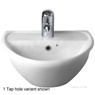 Twyfords Luxury -  Sola Optimise Semi-recessed Basin 450x380 2 Tap Sa4622wh