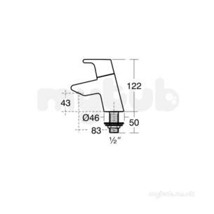 Ideal Standard Tempo T0596 350mm Two Tap Holes Handrinse Basin Wh