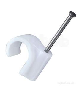 Tradefix Pipe Clips -  100 22mm Tf Whte Mas Nail Pipe Clip