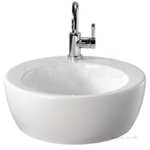 Twyford Visit Sanitaryware -  Visit 450 Lay On Basin Round 1 Tap No Overflow Gt4711wh