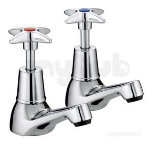 Bristan Brassware -  5412 Cross Top Bath Taps Eco6 Chrome Plated Vax 1/2 E6 C