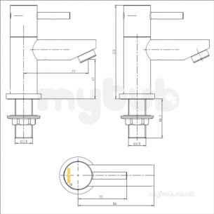 Bristan Brassware -  Bristan Blitz Basin Pillar Taps Cp