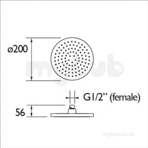 Bristan and Evo Showers Kits -  Bristan Abs 200mm Round Fhc Abrd01 C
