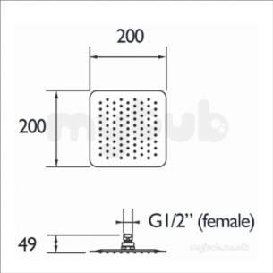 Bristan and Evo Showers Kits -  Bristan Slimline 200mm Square Fh Slsq01 C