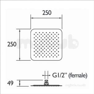 Bristan and Evo Showers Kits -  Bristan Slimline 250mm Square Fh Slsq02 C