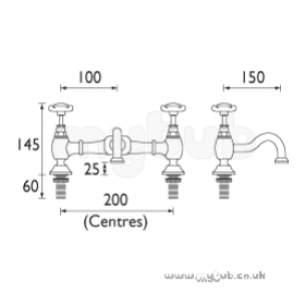 Bristan Brassware -  Bristan 1901 Bridge Basin Mixer Gp