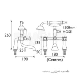 Bristan Brassware -  Bristan 1901 Bath/shower Mixer Gp