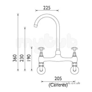 Bristan Brassware -  1901 Wall Mounted Bridge Sink Mixer Cp