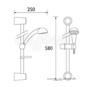 Bristan Showering -  Pisa Adj Riser Shower Kit S/mode Cp