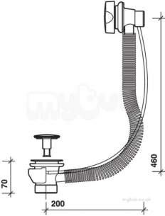 Twyfords Grips Levers and Wastes -  Bath Pop Up Waste And Overflow Wf5369cp