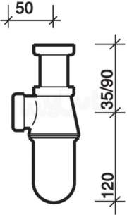 Twyfords Commercial Sanitaryware -  Barbican Bottle Trap 1.25 P Outlet Wf8463cp