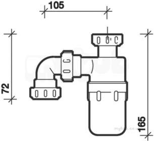 Twyfords Grips Levers and Wastes -  Bottle Trap 1.25 S Outlet 612.125 Wf8481xx