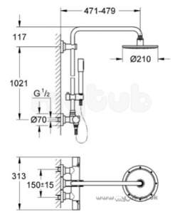 Grohe Shower Valves -  Grohe 27032 Rainshower System Therm 27032001