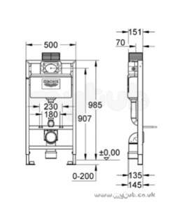 Grohe Commercial Products -  Dal Rapid Sl 38525 1 0 Wc Frame Cistern D/f Replaced