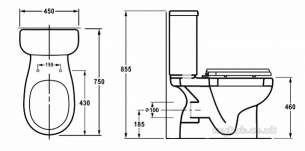 Akw Raised Height Cc Toilet Pan 23160