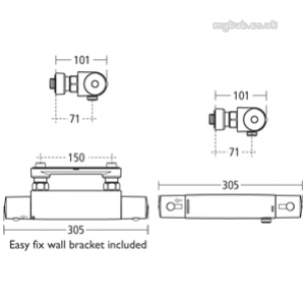 Ideal Standard Showers -  Ideal Standard Alto A4740 Ecotherm Shower Bar Valve Cp