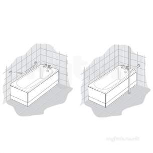 Armitage Shanks Commercial Sanitaryware -  Armitage Shanks Contour 21 45 X 45cm Cranked Grab Rail S6472ac