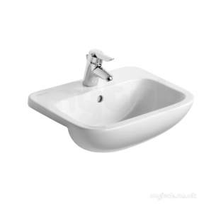 Armitage Shanks Commercial Sanitaryware -  Armitage Shanks Profile 21 S2493 Semi Countertop 50 White One Tap Hole Nof